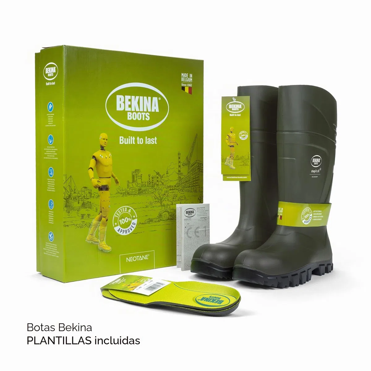 Botas de Seguridad y de Trabajo para Hombres y Mujeres Incl. Puntera de Acero, para Uso agrícola, garantizan una excelente adherencia, protección Aislante -30 Grados, Verde, EU 42