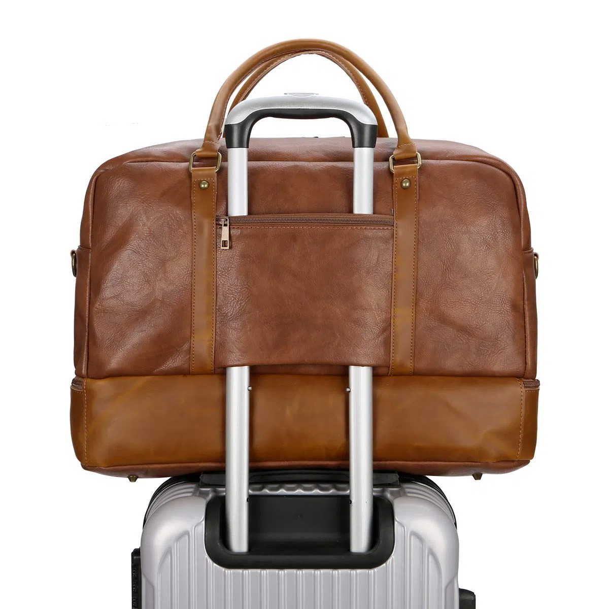 BAOSHA Bolsa de Viaje Grande de Piel sintética – Equipaje de Mano – Bolsa de Viaje – Bolsa de Fin de Semana con Compartimento para Zapatos para Hombre y Hombre – HB-38