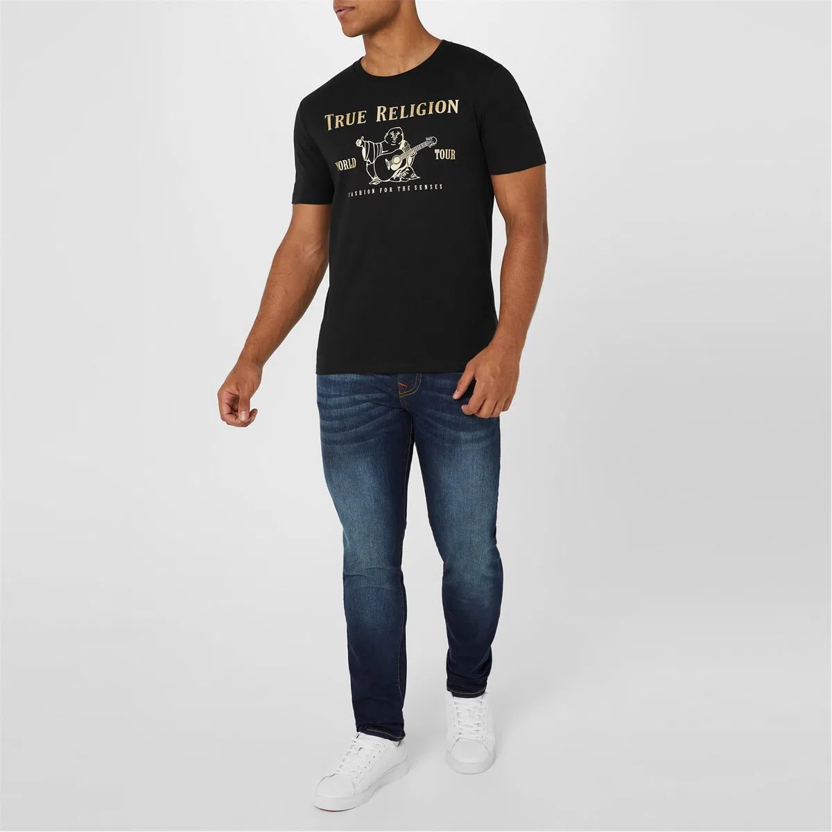 True Religion Short Sleeve Metallic Buddha tee T-Shirt Hombre (Pack de 1)