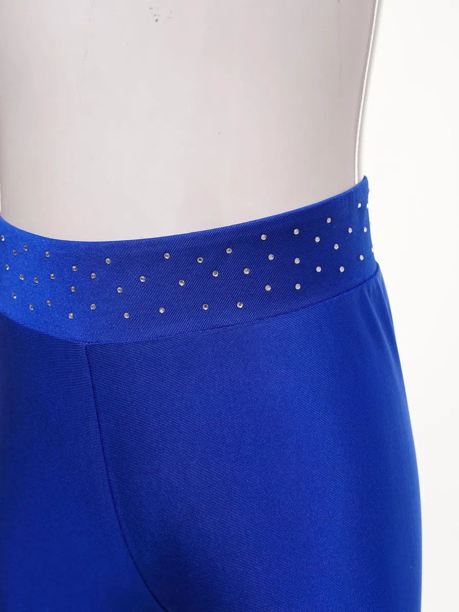 TiaoBug Conjunto De Baile Para Niñas Leotardo Gimnasia Rítmica Manga Larga Con Pantalones Cortos Y Leggings Traje De Patinaje Artístico Azul 15-16 años