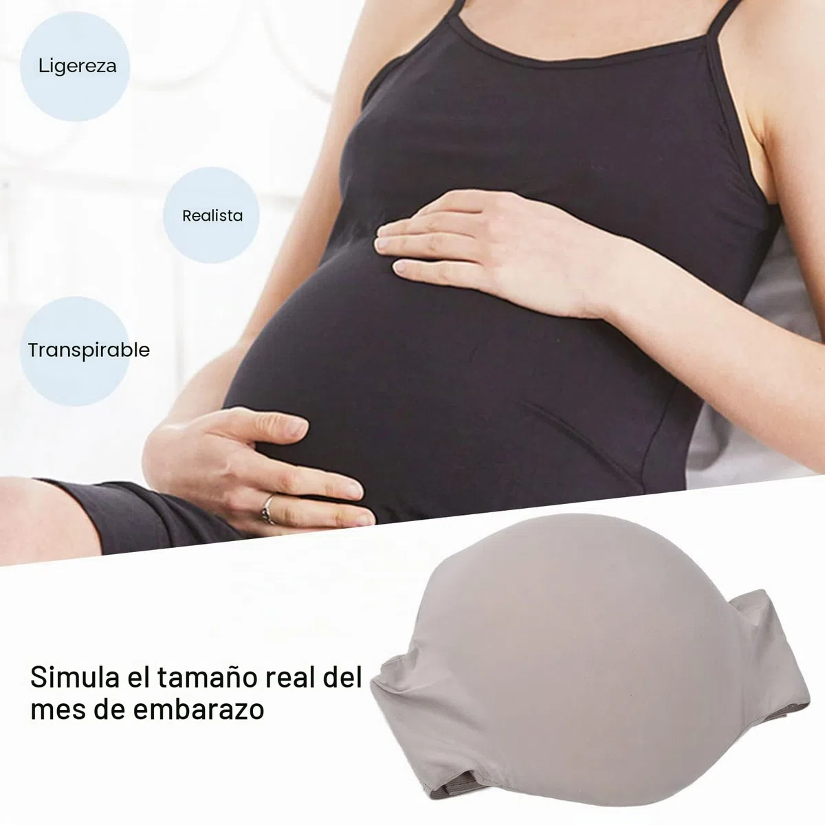 Vientre Falso de Embarazada, Espuma Viscoelástica Transpirable, Disfraces de Vientre Falso, Ligero, Falso Vientre, Vientre, Accesorios de Película para Fotografía de Actuación, Disfraces de(M-5-7)