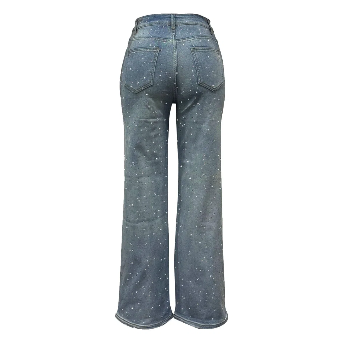 Pantalones Vaqueros Anchos Mujer Pantalones Vaqueros Rectos de Cintura Alta con Lavado de Imitación y Acabado Desgastado para un Estilo Casual Moderno