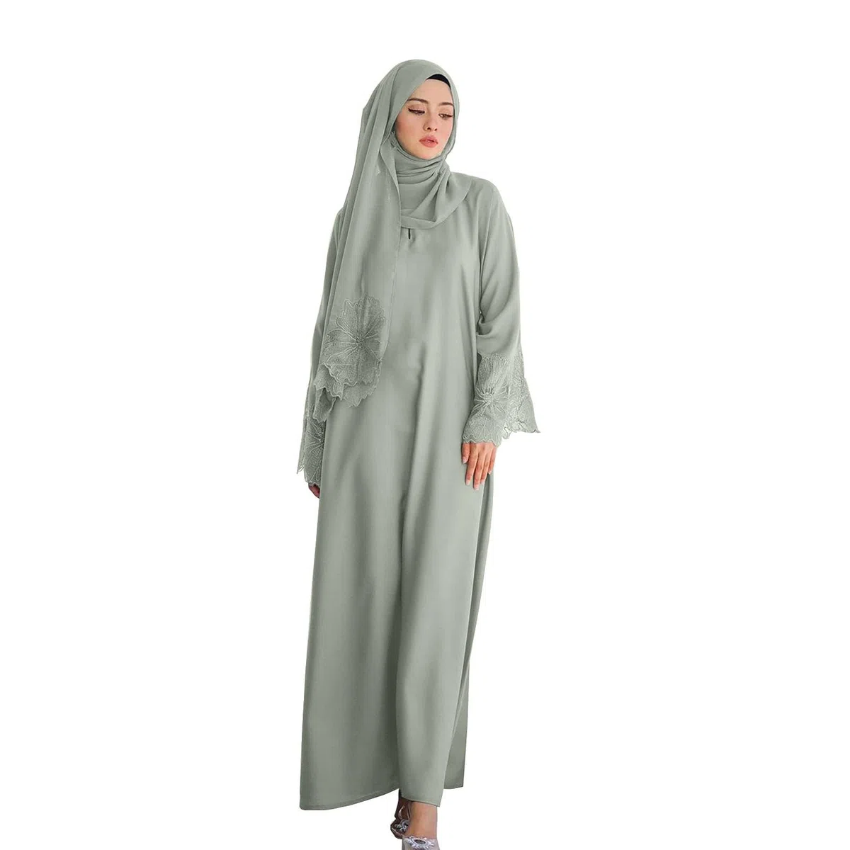 Trajes Islámico Ramadán para Mujeres Manga Larga Suelto De Oración Abaya Kaftan Burqa Mujer Dubai árabe una Pieza para Eid Ramadán Vestido Musulmán con Rosario