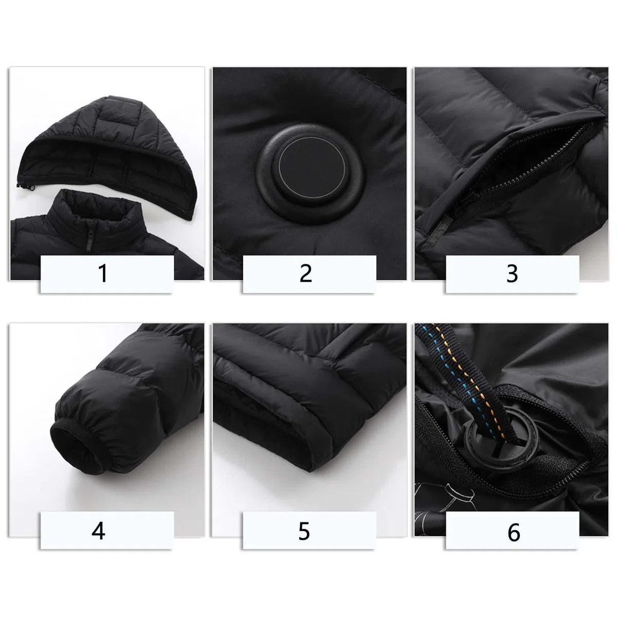 Generisch Chaqueta calefactable para niño, batería recargable, abrigo cálido de invierno con almohadilla térmica para niños y adolescentes en actividades al aire libre frías