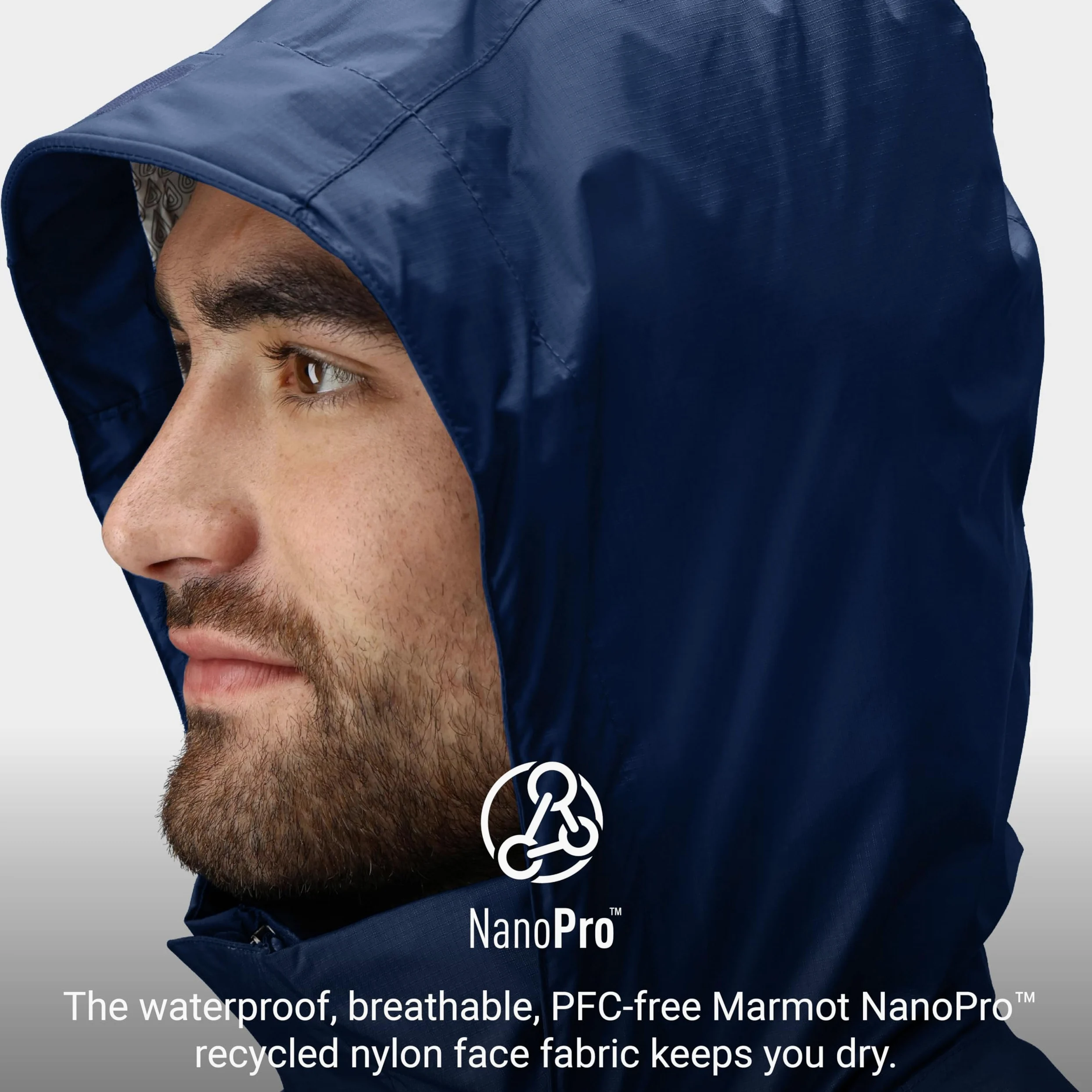 Marmot Precip Eco Jacket Chaqueta impermeable para lluvia, chubasquero transpirable con capucha, cortaviento ligero hardshell para senderismo y bicicleta Hombre (Pack de 1)