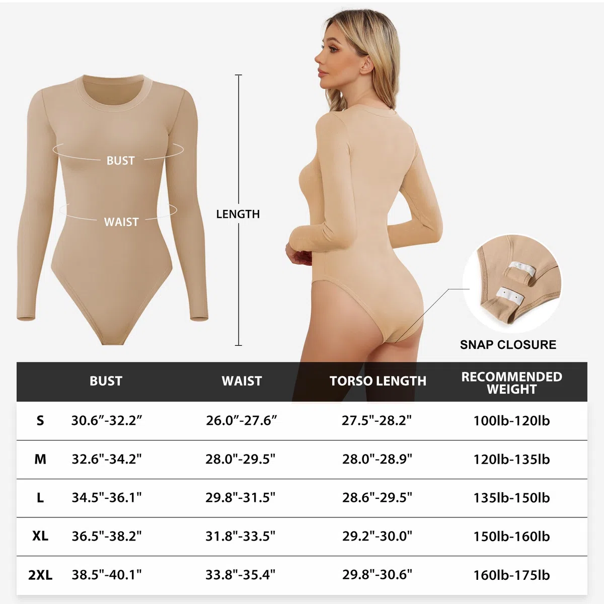 TVKSOM Paquete de 4/5 mamelucos de manga larga para mujer, cuello redondo, suave, transpirable, casual, elástico, básico