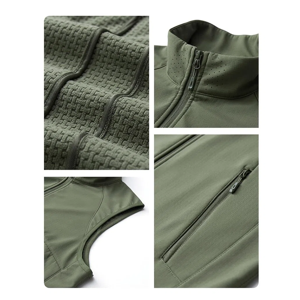 CLSQLXYJZC Chaleco Pesca Multibolsillos Para Hombre, Chaleco Sin Mangas De Malla Transpirable Moderno Ideal Para Fotografía Viajes Y Trabajo Al Aire Libre, Cremallera Camping, Caza Fotografía