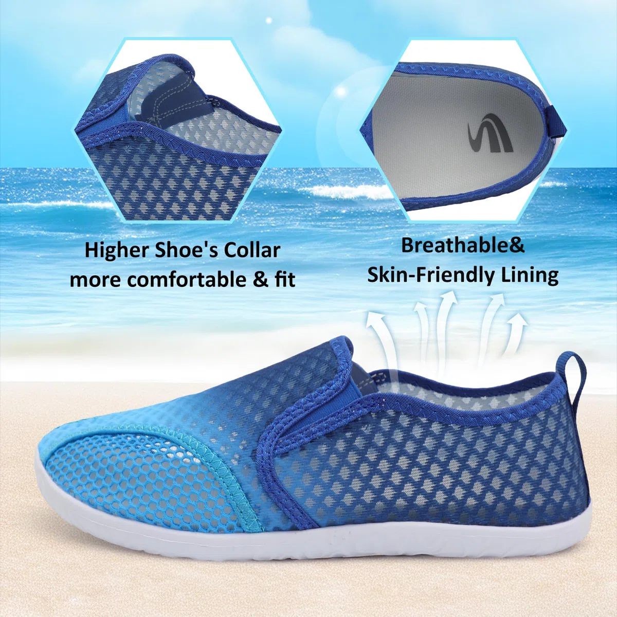 Spesoul Zapatos de agua para mujeres y hombres, zapatos de natación de secado rápido, transpirables, zapatos de playa, calcetines acuáticos para piscina, surf, viajes, camping, yoga, deportes al aire