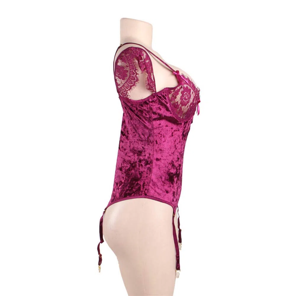 Ropa Ropa Interior de Gran tamaño Conjunto tentación Pijama Honda de una Sola Pieza (R80604p Wine Red 5XL)