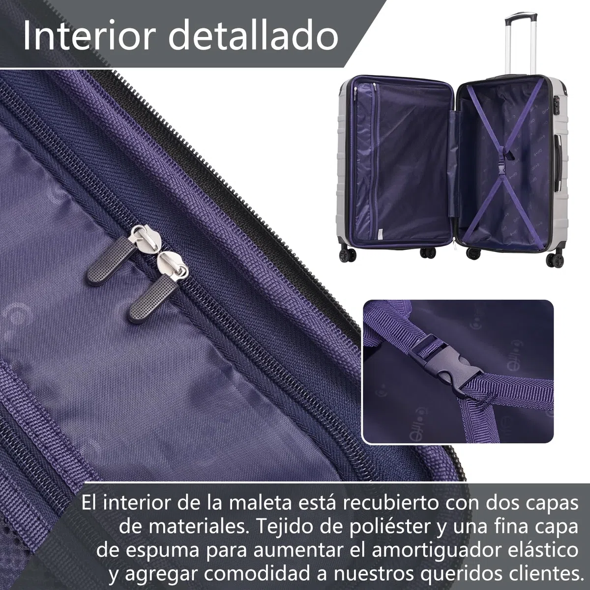 COOLIFE Maleta Mediana 67 cm, Maleta de Viaje Ligera 60L con Cerradura TSA | Maleta de 67x46x26 cm, ruedas giratorias, pequeñas resistentes a los impactos, vacaciones, viajes internacionales y cruceros