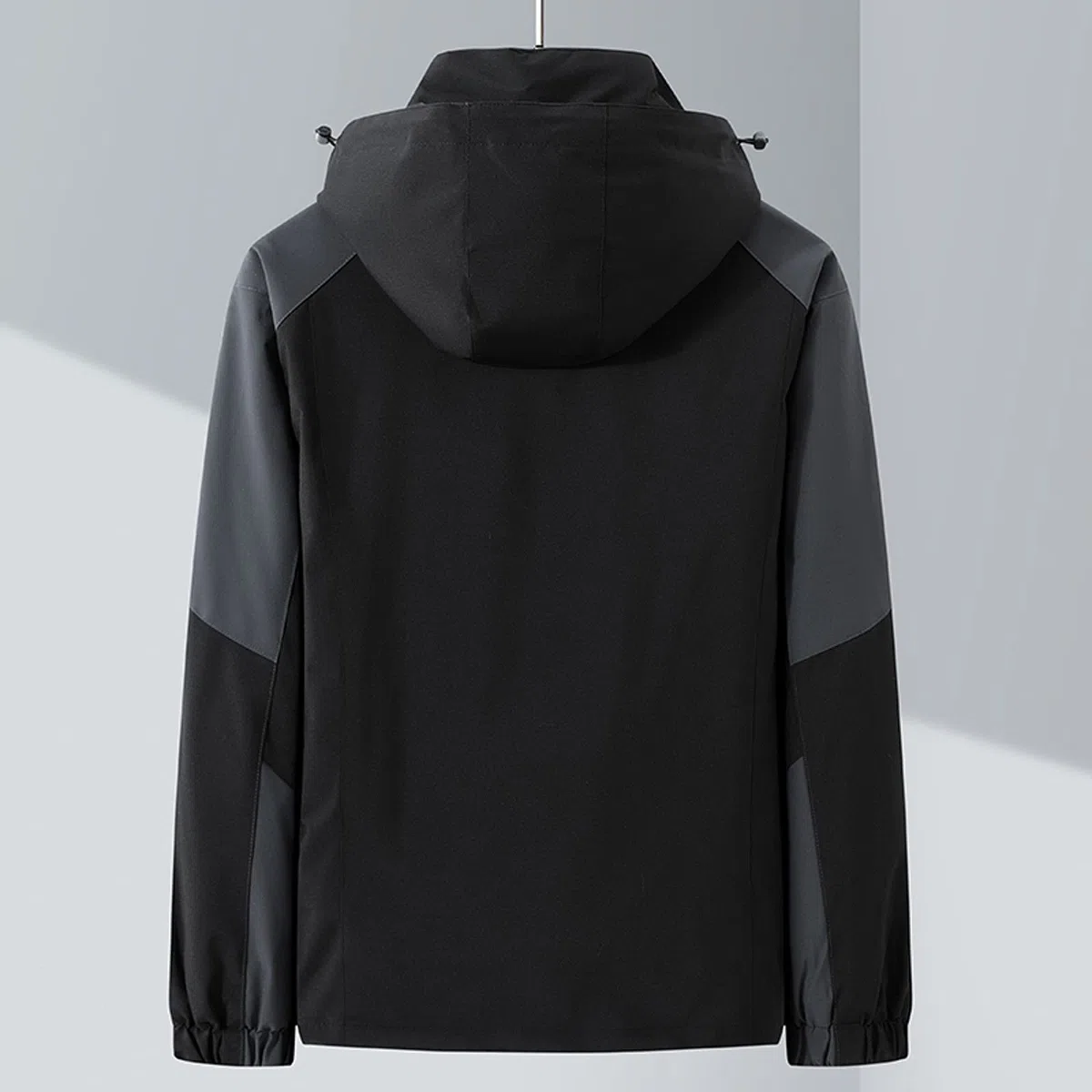 Chaqueta de lluvia para hombre, impermeable, cortavientos, compacta, plegable, ligera, chaqueta de ocio, cortavientos resistente, ideal para ciclismo y senderismo, Negro , XXXL