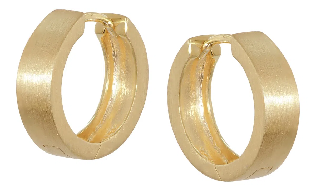 trendor Pendientes de aro pequeños, plata de ley 925, chapados en oro, Ø 14,5 mm, 21702