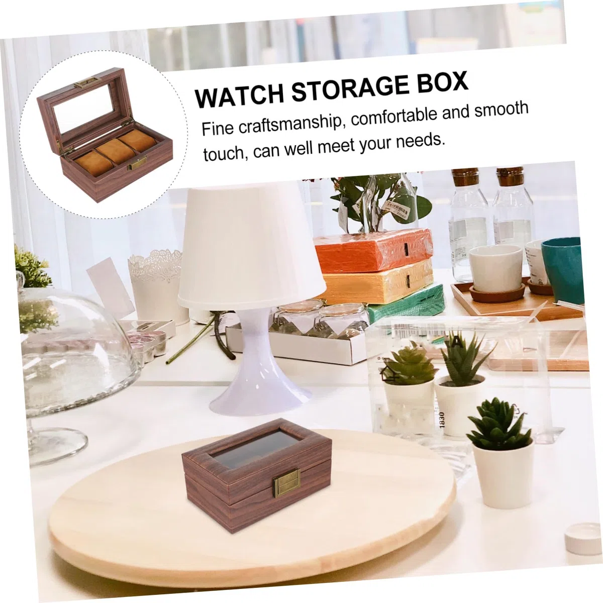 Homoyoyo Caja de Colección de Relojes de Madera 3 Compartimentos