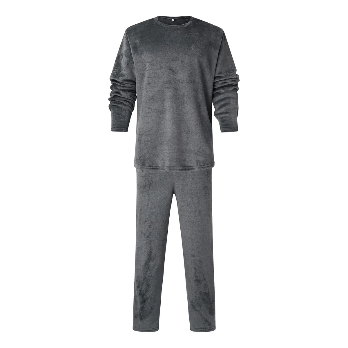 Genérico Conjunto Pijama Largo Algodón Cálido Camisa Pantalones Ocio Servicio Domicilio Dos Piezas Hombre