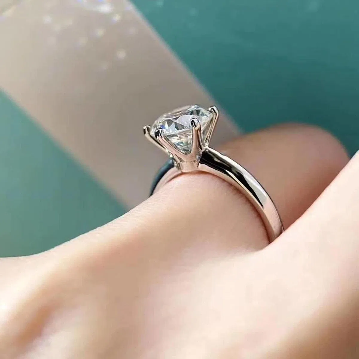Anillos de compromiso de moissanita de color D de 0,5 ct-3 ct para mujer anillo de plata real ajustable joyería fina chapada en oro blanco de 18 quilates