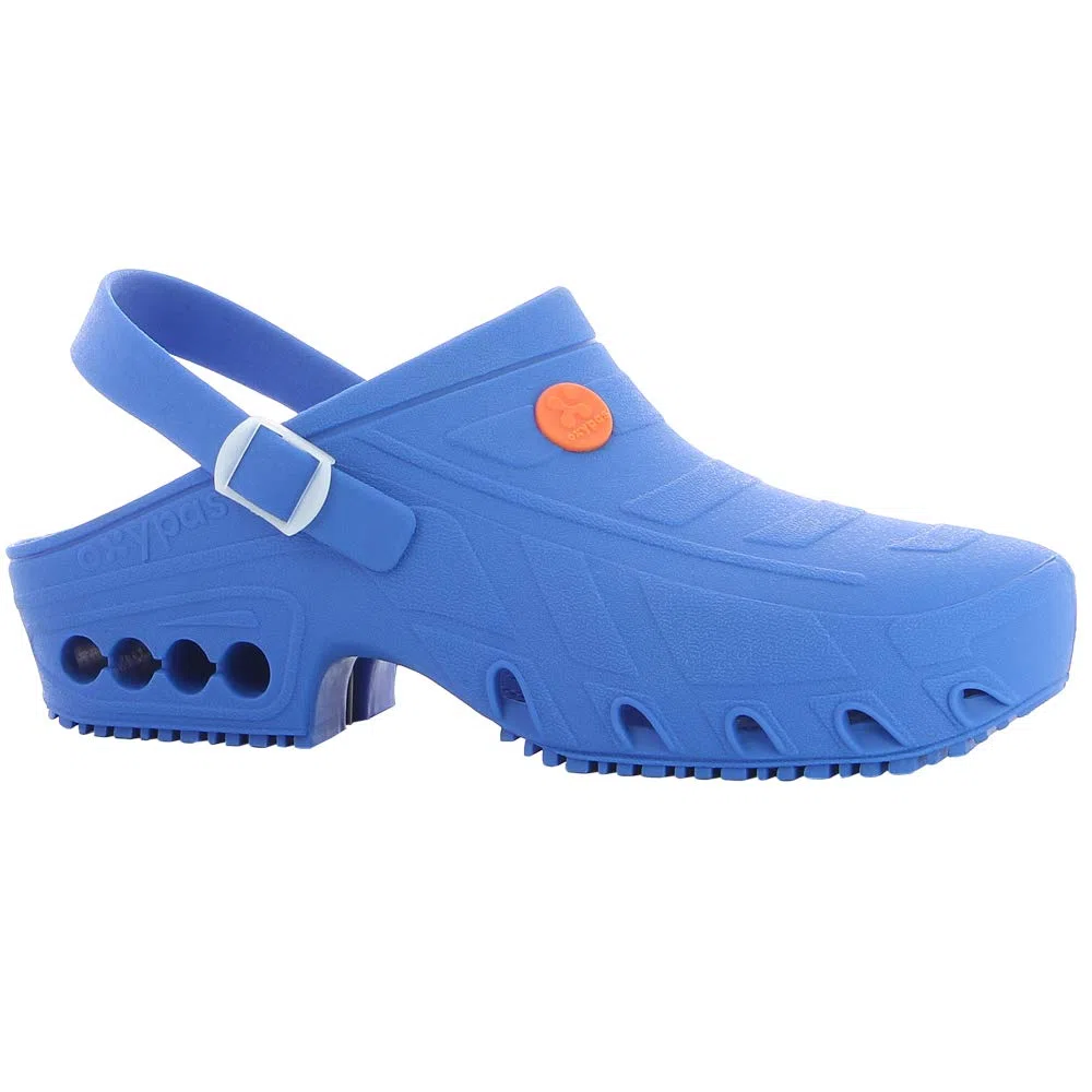 Oxypas Safety Jogger - Zuecos hospitalarios para Mujer, Zapatos de Trabajo Ligeros autoclavables para Hombres, Ideales para la atención médica, Antideslizantes, antiestáticos y amortiguadores, Azul