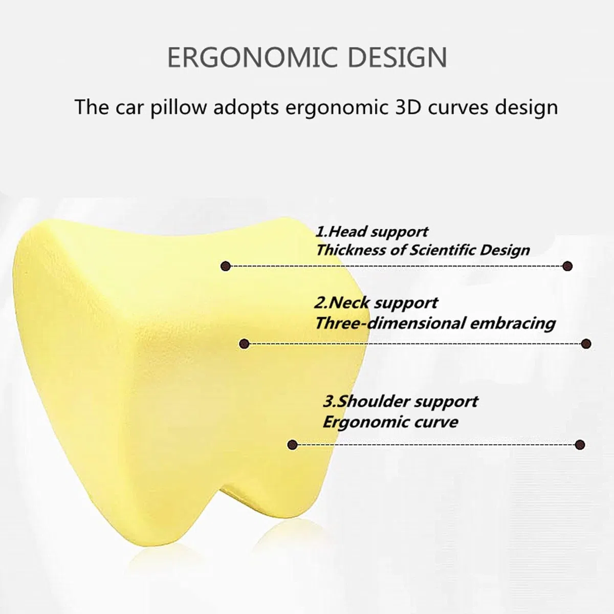 Almohada para Cuello para Audi Q6 e Tron AB 2022 | Cojín Ergonómico de Espuma Viscoelástica para Asiento de Auto Transpirable Soporte Cervical 2piezas