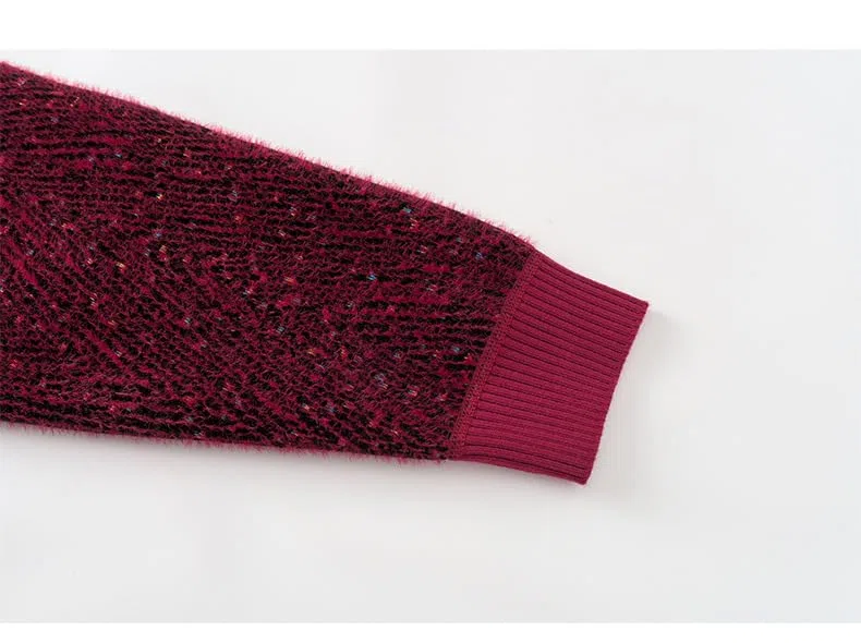 Cárdigans de Punto para Mujeres de Mediana Edad Y Mayores Cárdigans con Cremallera Completa Y Forro Polar Sudaderas A Rayas Abrigos de Invierno Chaquetas de Punto Gruesas de Sherpa para Uso Diario.