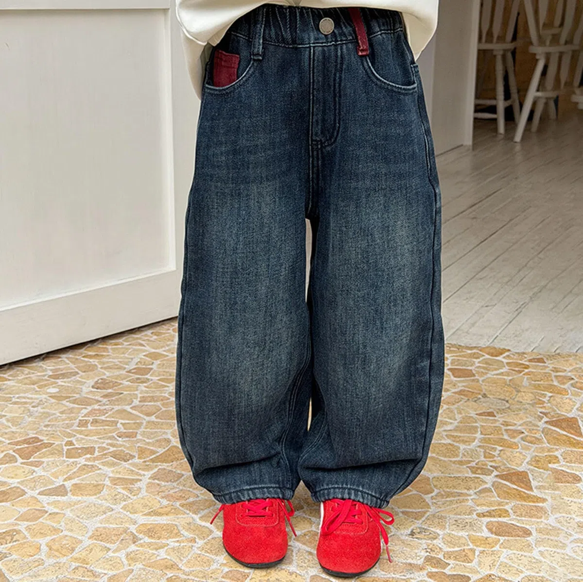 Pantalones Vaqueros Estilo niño Forrados, cálidos, de Invierno, cómodos, Informales, Desgastados, descoloridos y duraderos.