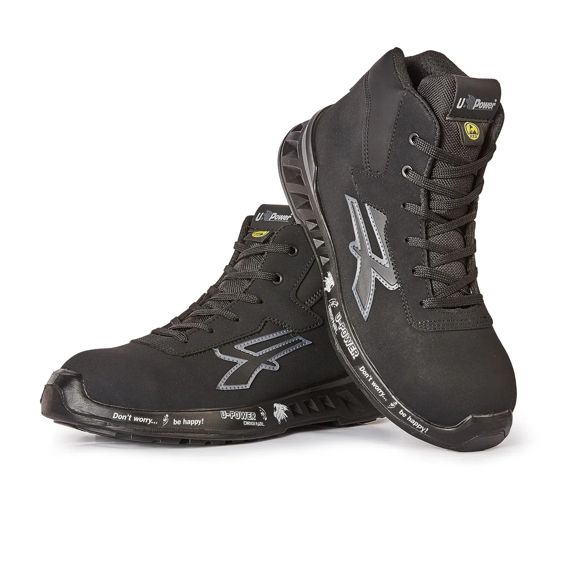 U-Power RV10024 Linea RED LEVE PARKER Calzado de Seguridad Antiestático y Ultraligero, S3 SRC CI ESD, Negro
