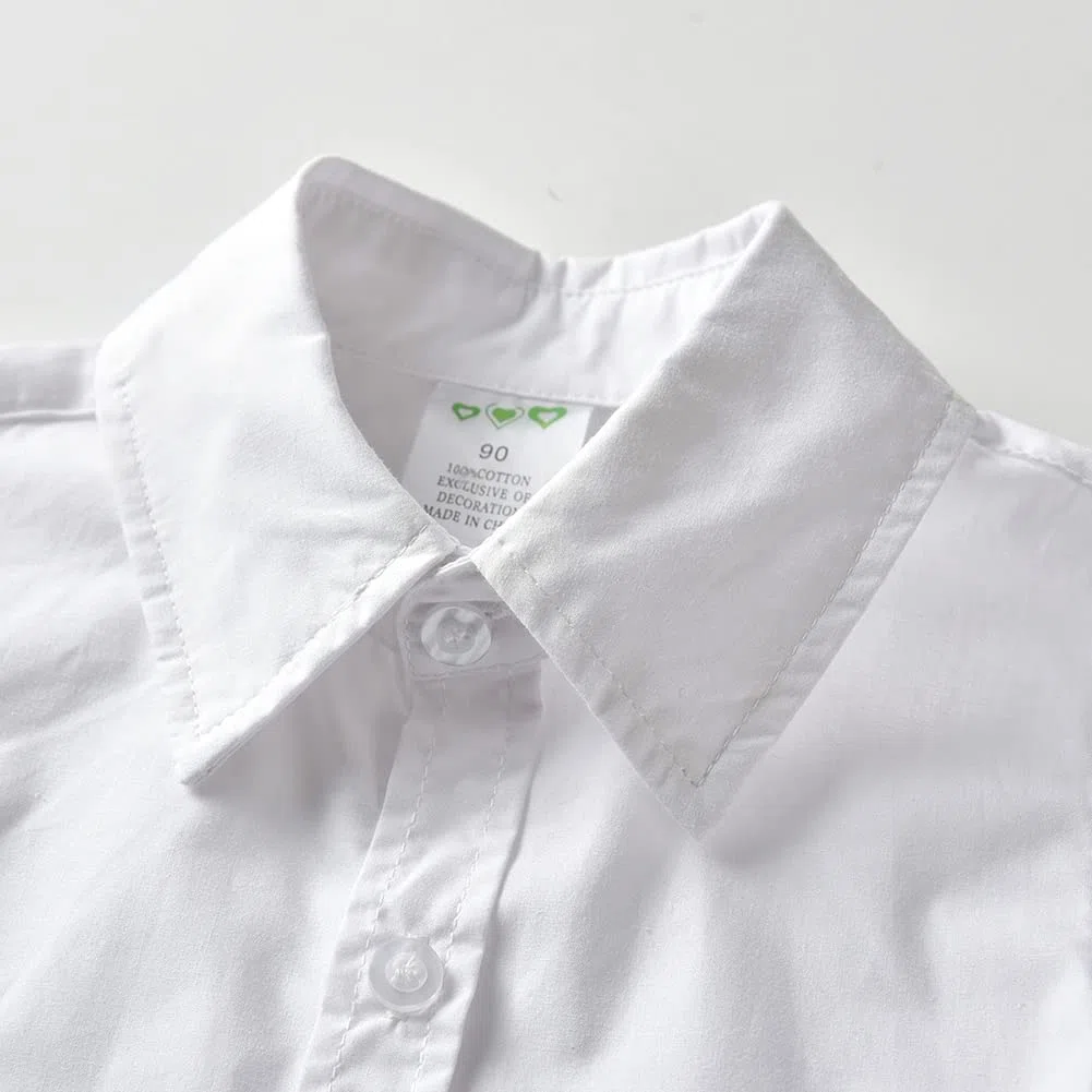 Odizli Conjunto de ropa de manga larga para niños, camisa + pajarita + tirantes + pantalones 4 piezas