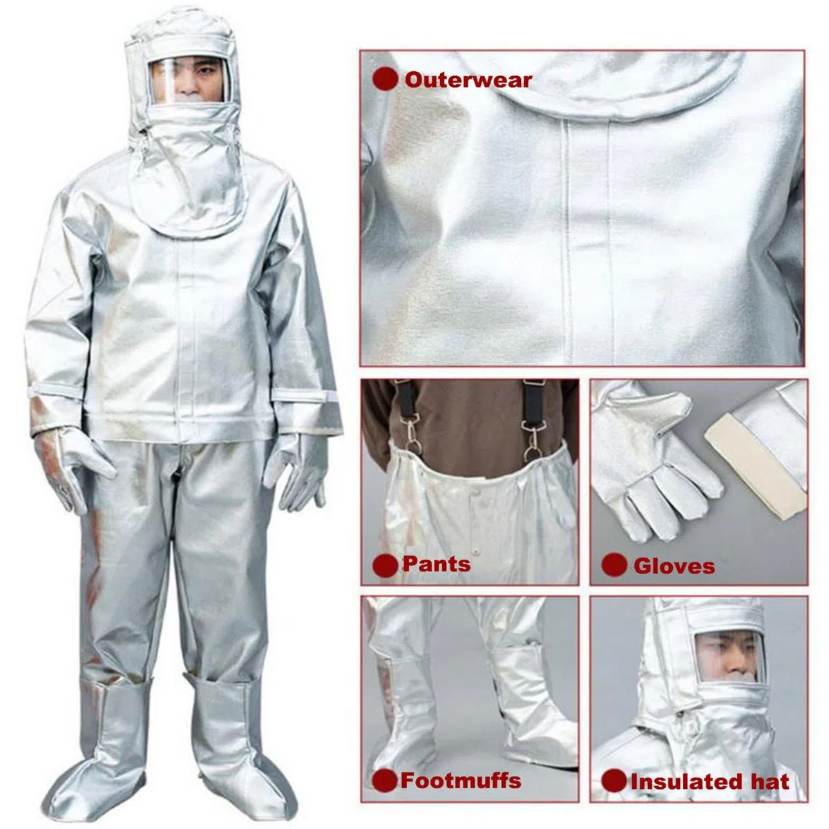 Ropa Ignífuga, Traje Retardador Llamas Ropa Soldadura con Reflectividad Radiación Calor
