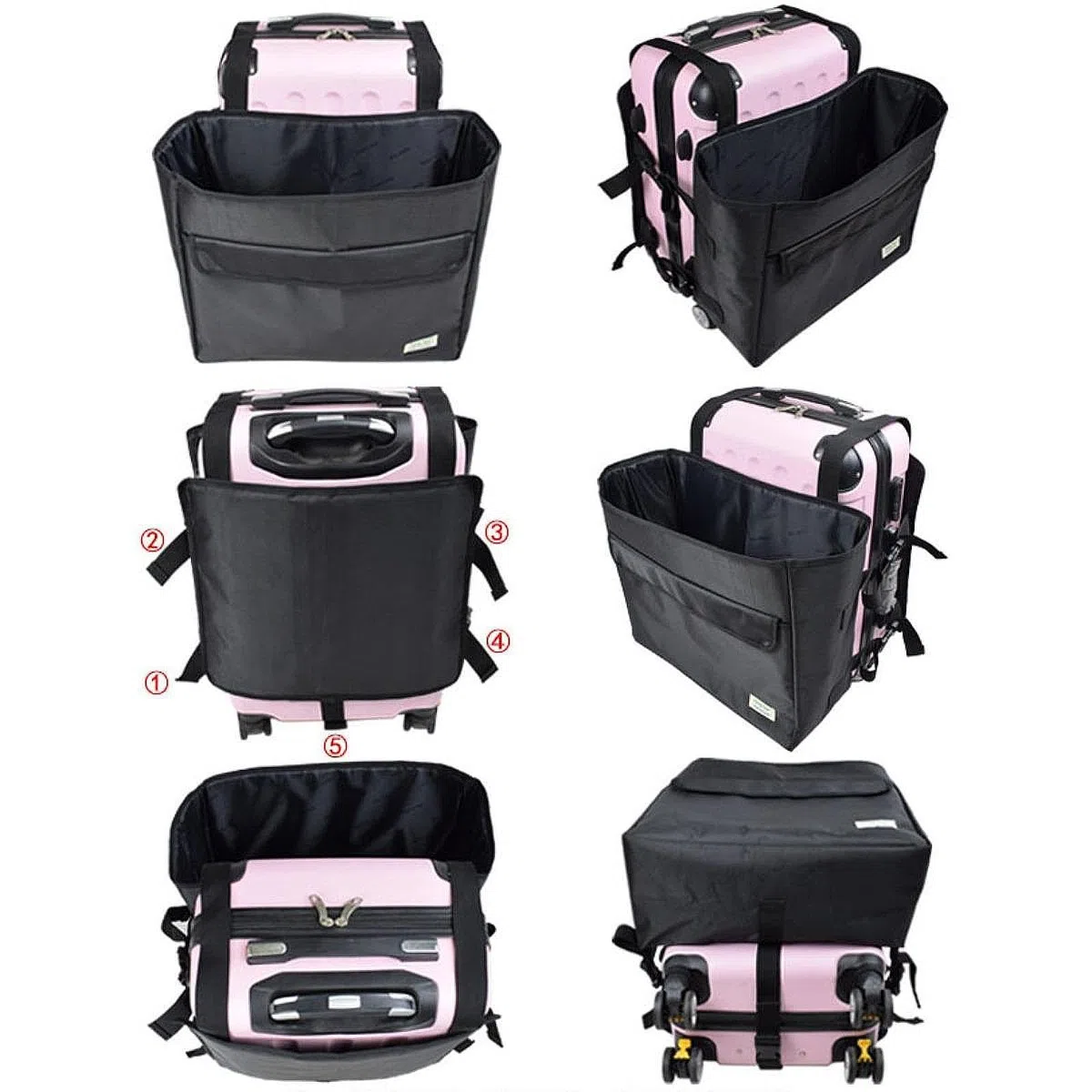 Yajuyi Organizador de Maletas Bolsa Organizador de Viaje Portátil Arnés Ajustable Compartimiento Grande Bolsillo Frontal Impermeable para Familias