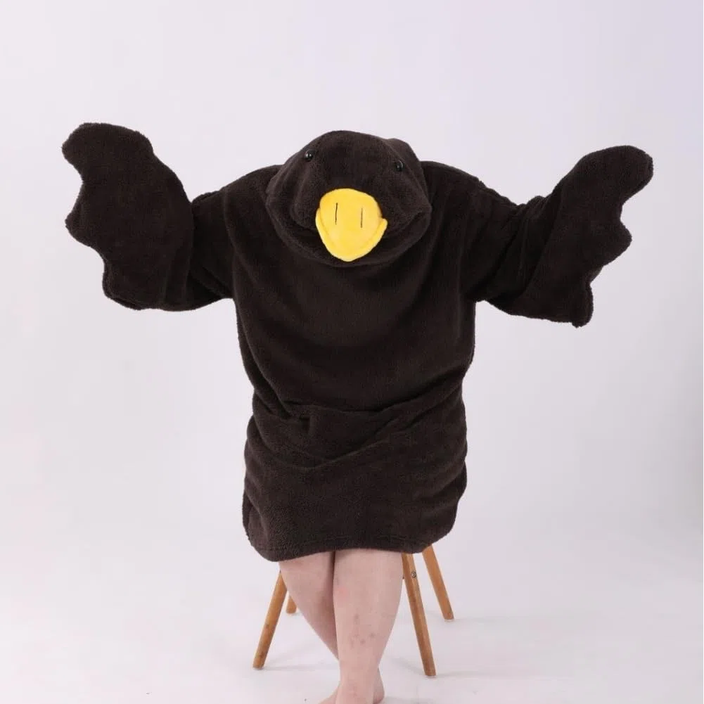 Pijama de pato, divertido disfraz de ganso con capucha para adultos, mameluco suave de animales con mangas y pantuflas de pies
