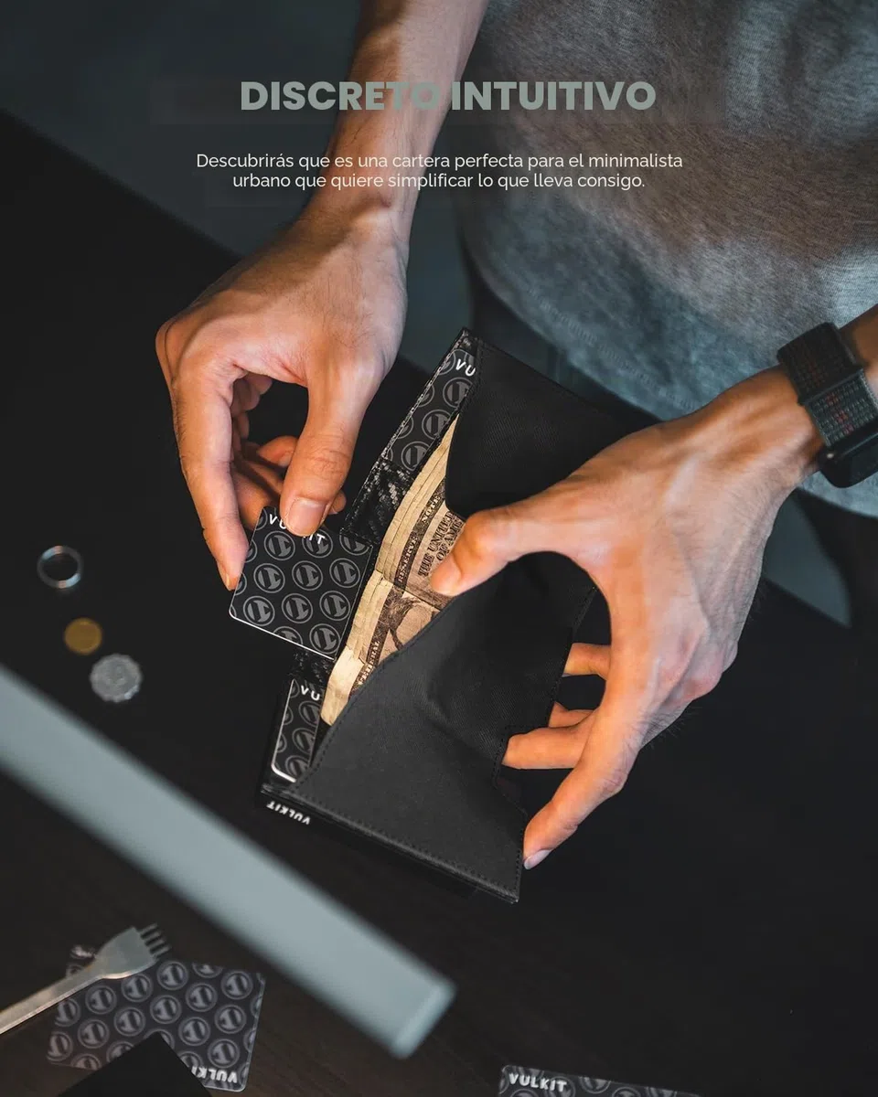 VULKIT Carteras para Hombre Pop Up RFID Bloqueo Cartera Tarjetero Hombre Piel Tarjeteros Monedero con Porta Monedas Tríptico Billeteras para Billetes, Fibra de Carbono