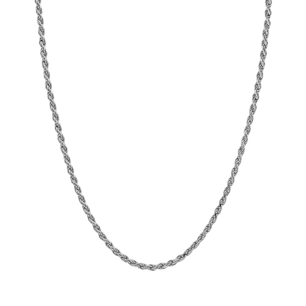 Cadena de Oro 14K Amarillo o Oro Blanco macizo de 2mm Corte de diamante Realmente Fuerte Cierre de garra de langosta para hombres o mujeres, delgada para colgantes de 16-24 pulgadas