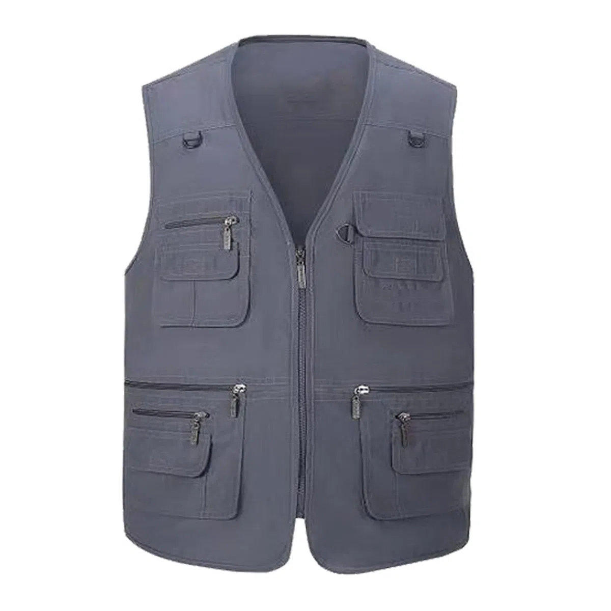 Hombre Chaleco 16 Pocket Chaleco Exterior Algodón Chaleco De Pesca Acampa Fotografía Chaquetas Sin Mangas Casual Jeans Outerwear Gilet 003-3XL