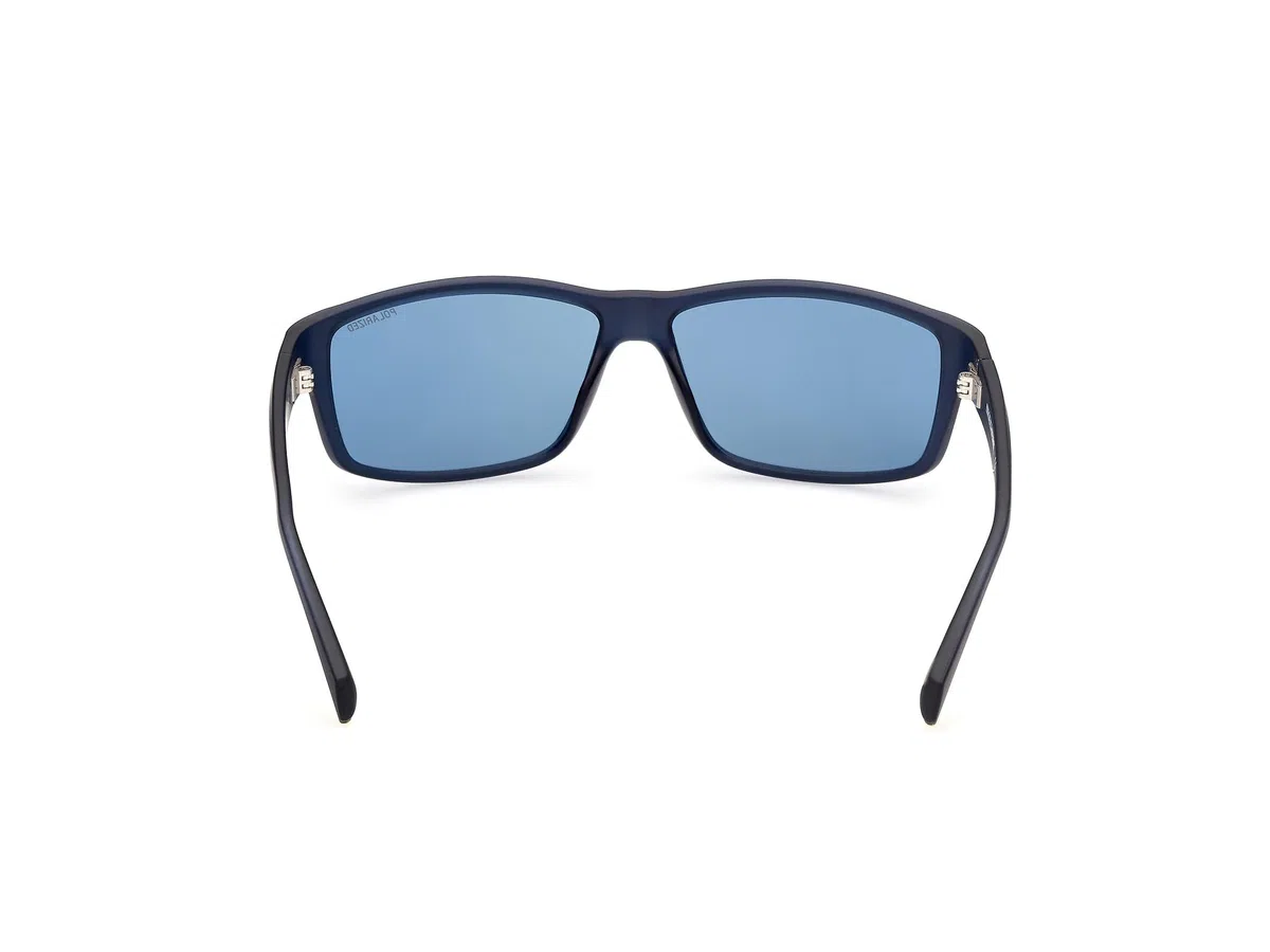 Skechers SE6159 Gafas de Sol para Hombre, Gafas de Sol Ligeras y Casual, Lentes Rectangulares, Lentes Ahumadas Polarizadas, Azul Opaco