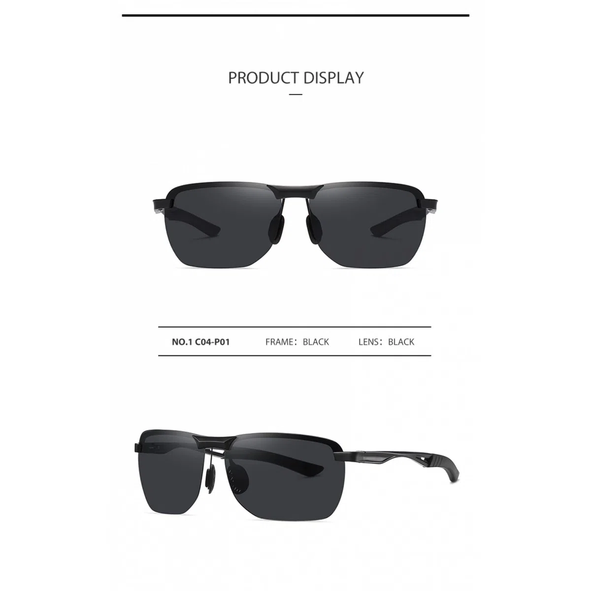 Gafas de sol de los hombres de las mujeres universales gafas de sol de los hombres medio marco polarizadas gafas de sol deportivas UV40