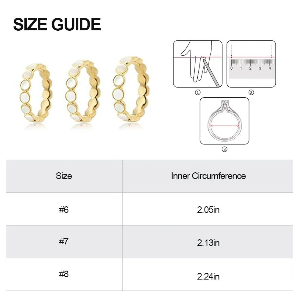 generic Anillo ligero chapado en oro de 14 quilates con detalle de perla, joyería de moda para mujer, tallas 6/7/8 disponibles, ajuste cómodo elegante, uso diario y ocasión, Metal