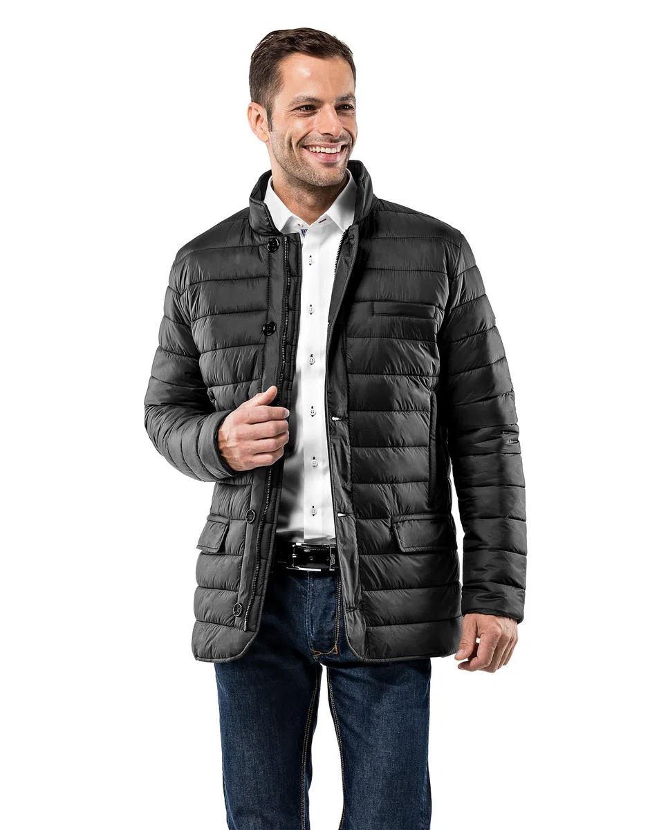 Vincenzo Boretti Chaqueta acolchada, ligera y suave, ajustado, moderna por pespuntes a cuadros y vivos, cuello levantado, cremallera de dos vías, grandes bolsillos prácticos