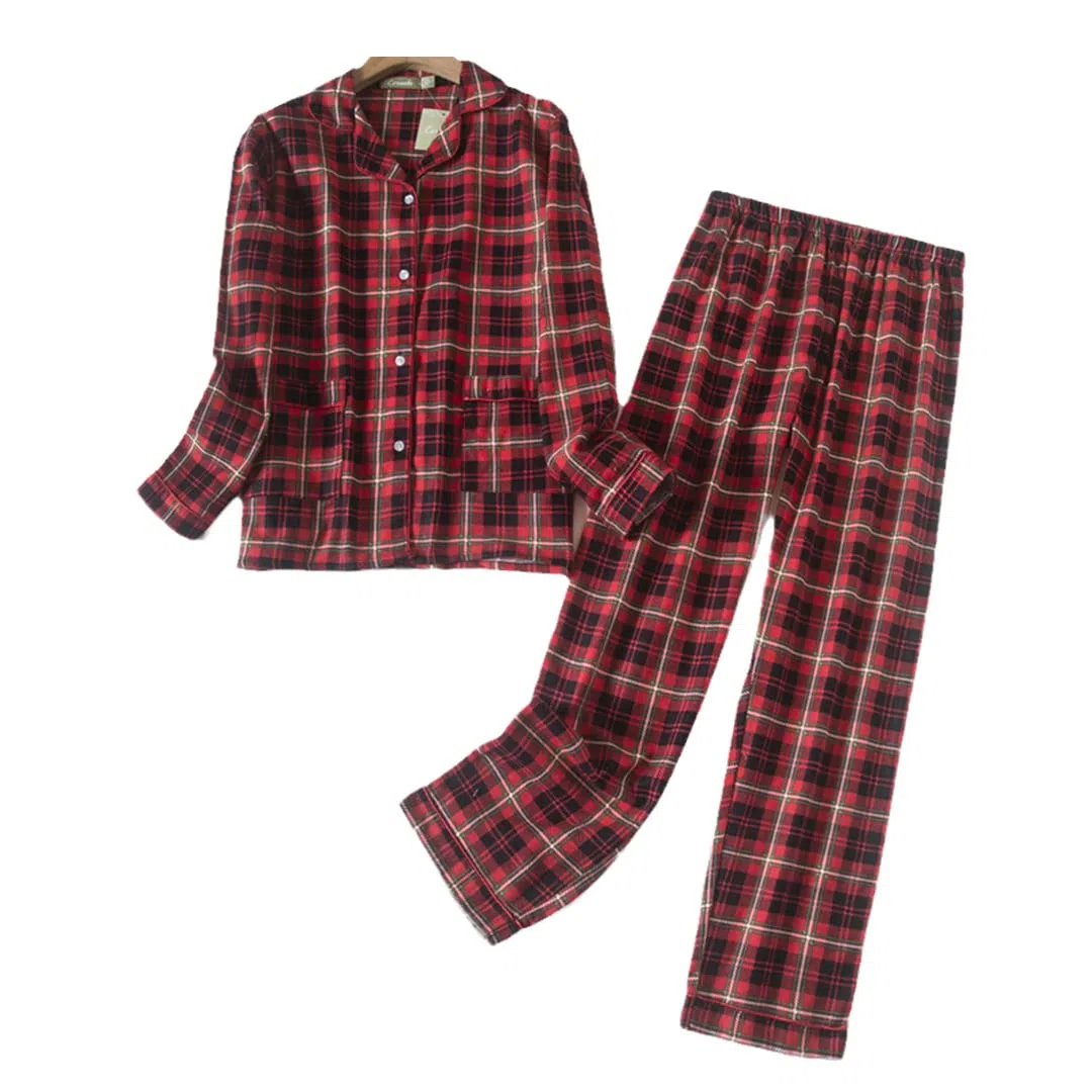 Conjunto de Pijama de Invierno para Mujer, Franela de algodón, Pantalones Largos, Traje para Dormir, 14 L