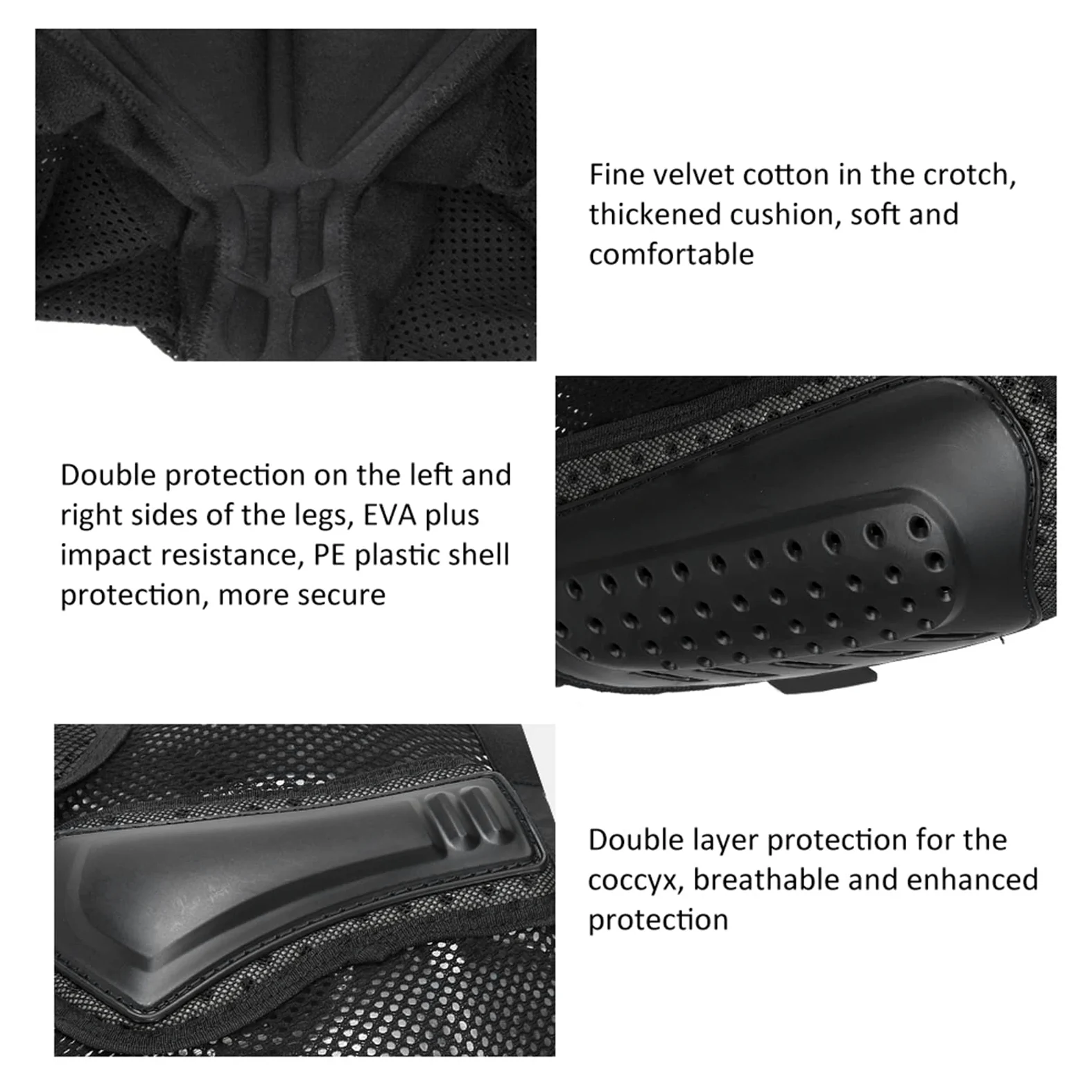 Pantalones Cortos De Ciclismo Acolchados, Pantalones De Protección con Almohadilla De Cadera, Protección De Doble Capa para El Cóccix, Equipo De Protección para Esquí, Patinaje