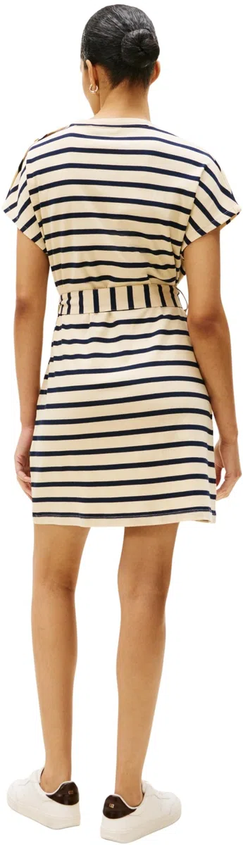 Tommy Hilfiger Gold Button Jersey F&f Dress Ww0ww49239 Vestido Acampanado Mujer (Pack de 1)