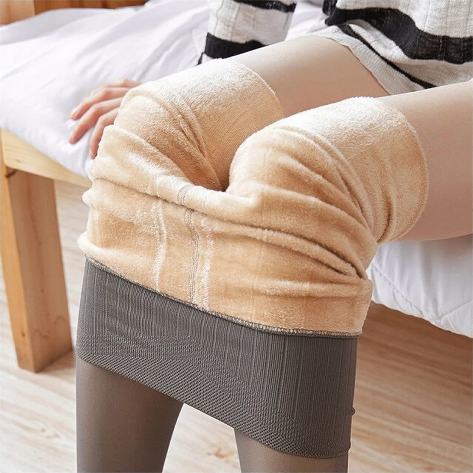 Panty Compresion Mujer 220 g de espesos de invierno más terciopelo medias cálidas medias pantyhose femme medias sexy alta cintura otoño Pantys Mujer (Color : Grey, Size : Without)
