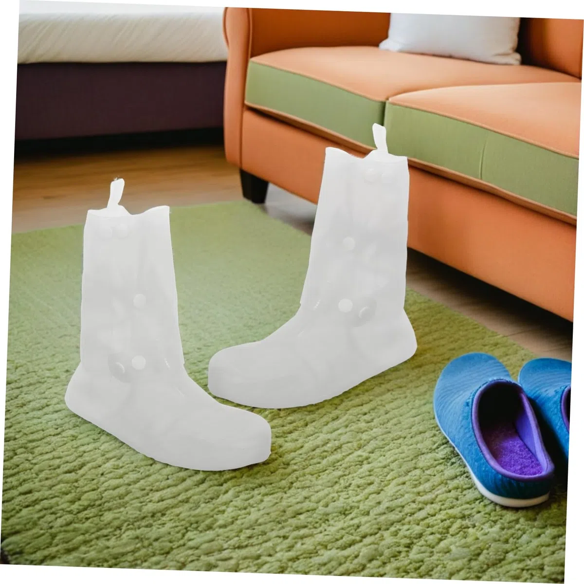 Uonlytech 2 Pares Fundas Impermeables para Zapatos Antideslizantes Cubrezapatos Reutilizables de Silicona Gruesa para Hombre y Mujer Protección para Lluvia y Viaje Talla