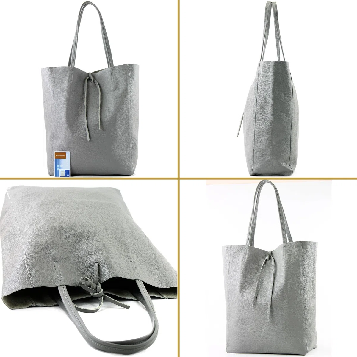 modamoda de T163 - Bolso de piel para mujer (tamaño grande, con bolsillo interior, fabricado en Italia)