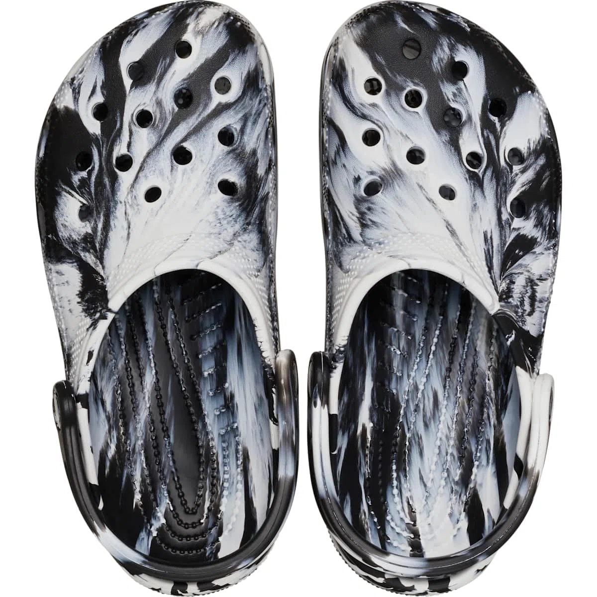 Crocs Unisex Adulto Classic Marbled Clog Zueco, White/Black, 37/38 EU
