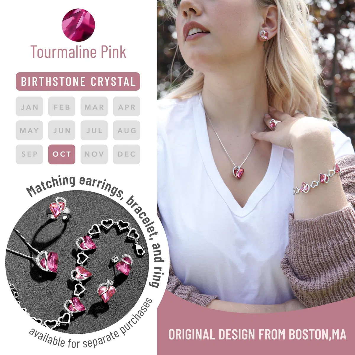 Leafael Birthstone Collar De Mujer | Birthstone Collar De Cristal. | Collar Para Mujeres con colgante hipoalergénico con caja de regalo incluida