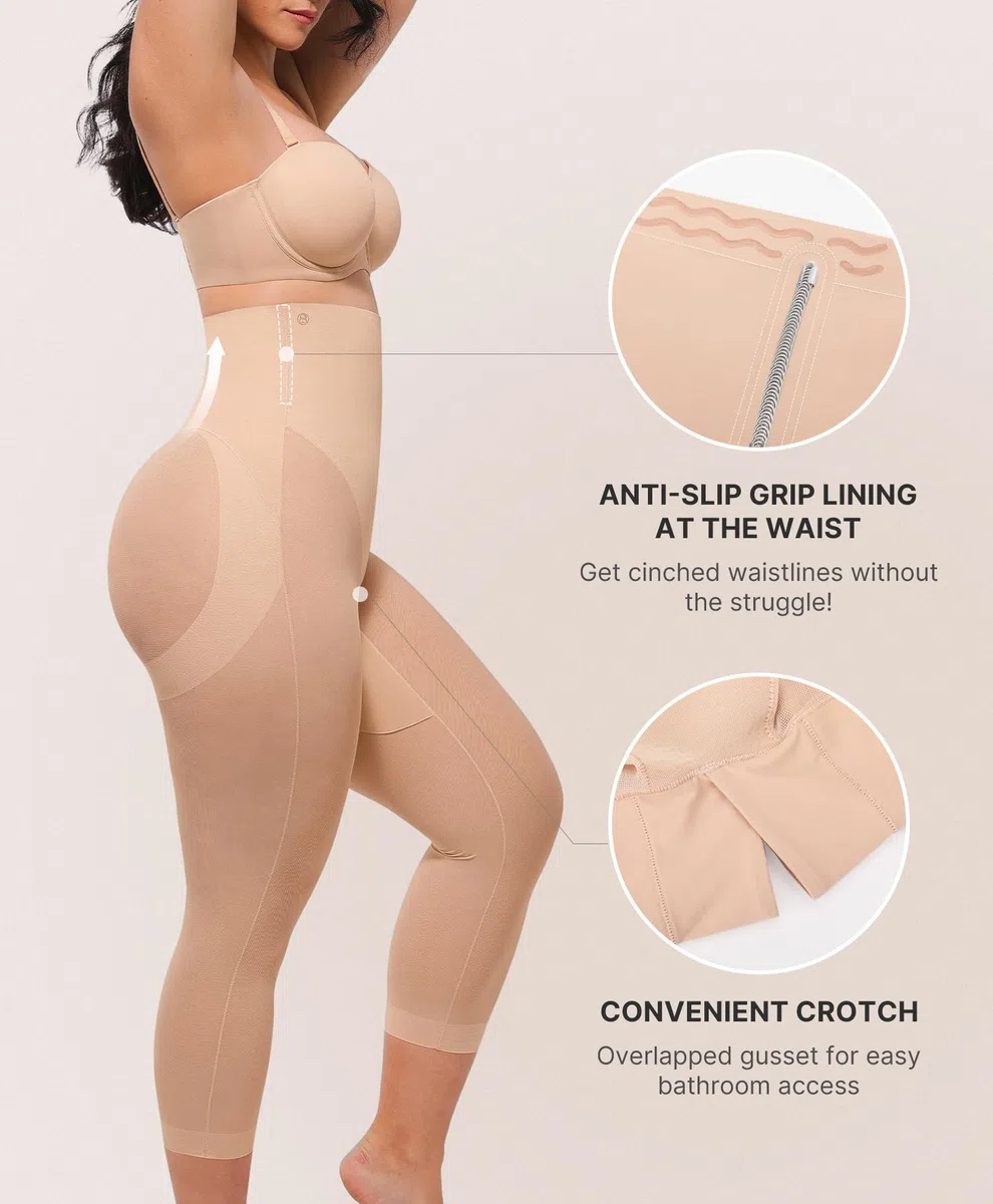 Shapewear para Mujer Capris Leggings para Mujer Control de Barriga Ropa Interior Cintura Alta Cuerpo Levantamiento de glúteos Bragas