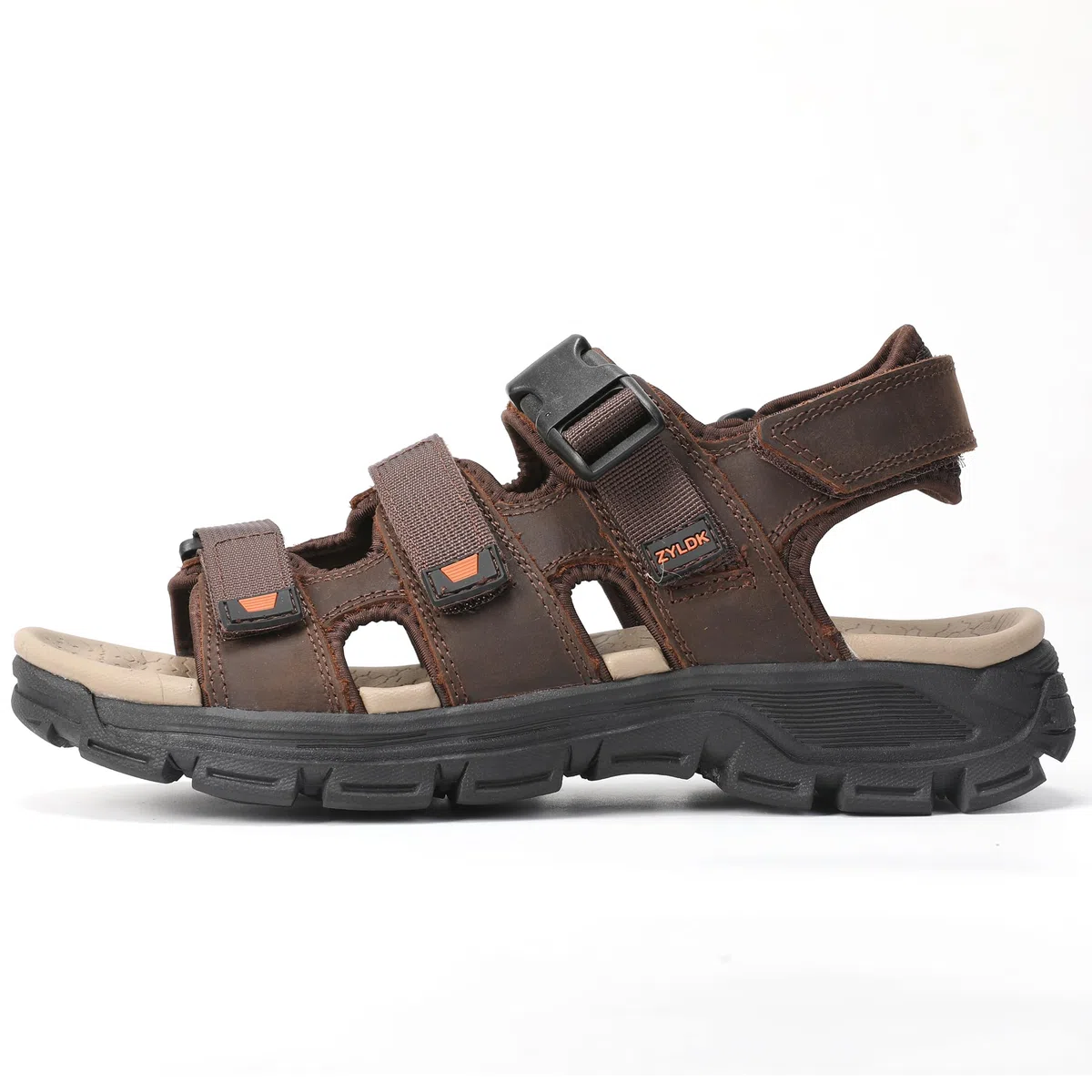 Sandalias Trekking Hombres Deportivas Verano Exterior Senderismo Zapatos con Punta Abierta Cuero Sandalias de Playa