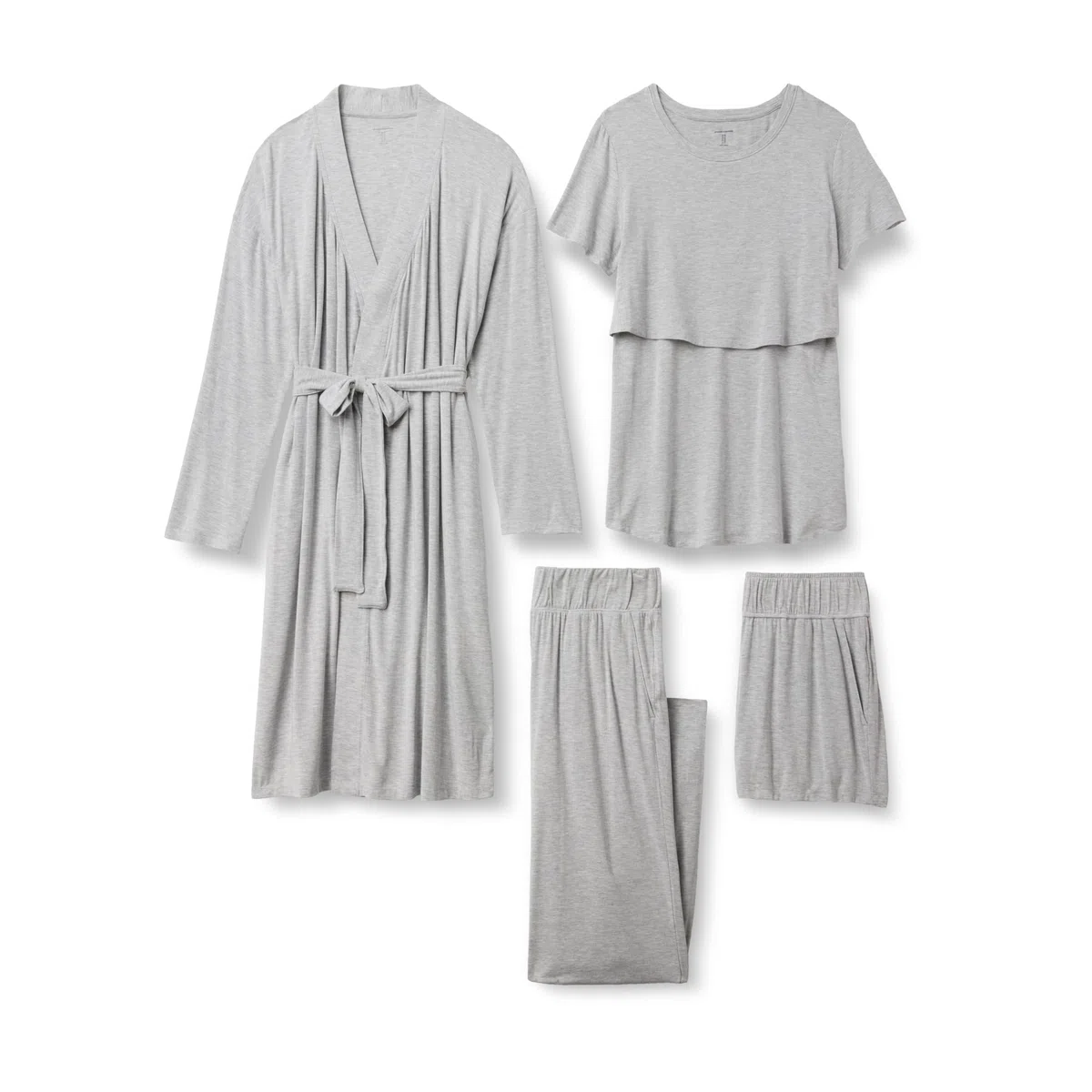Amazon Essentials Mujer Conjunto de Pijama de Maternidad y Lactancia de Modal Suave, 4 Piezas