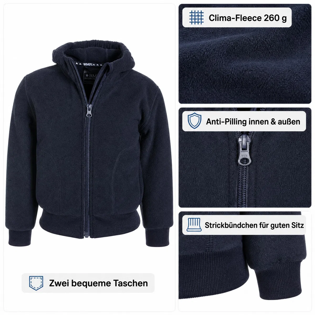 KIDS forro polar COLLEGE chaqueta Antártico azul marine Talla:116