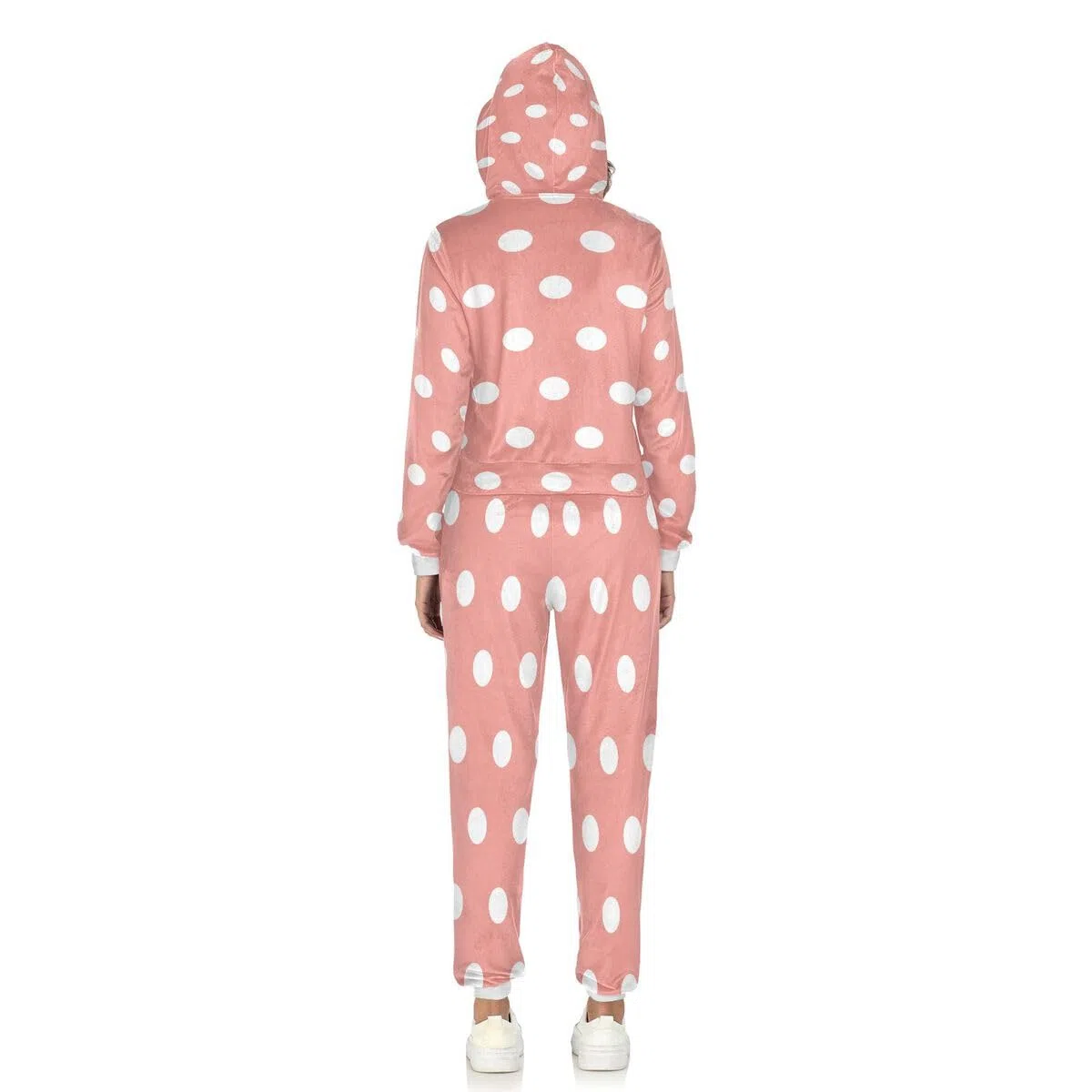 Conjunto deportivo de 2 piezas para mujer, diseño de lunares abstractos, manga larga, con lunares