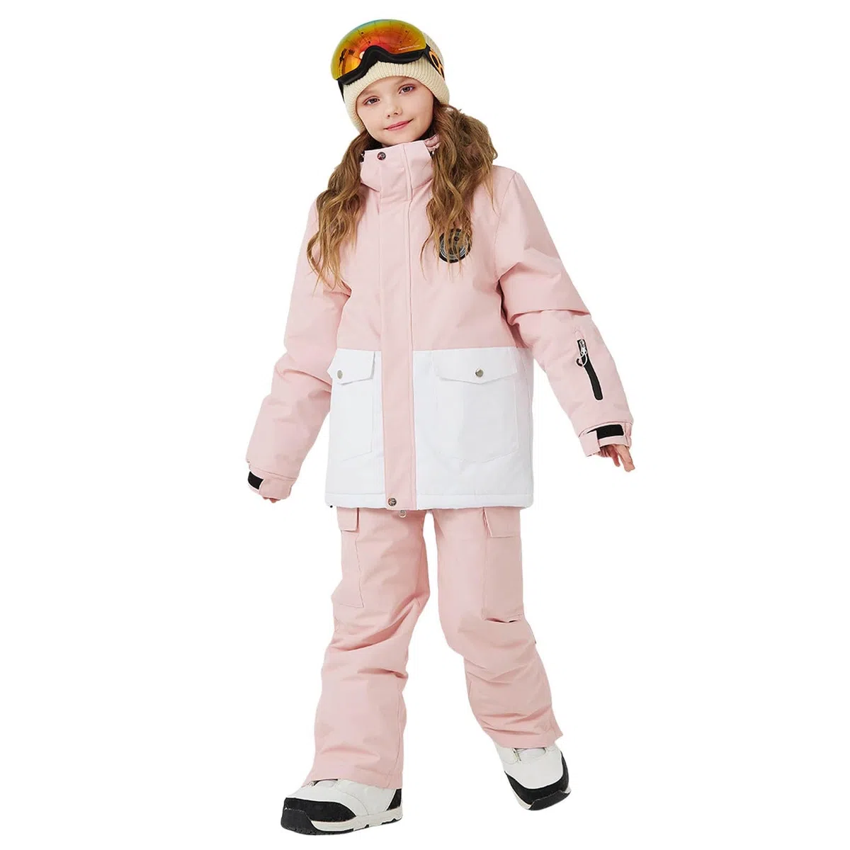 Genérico Nuevo Traje de Esquí Infantil para Niñas Conjunto Acolchado Térmico Impermeable Resistente al Actividades Exteriores Invierno
