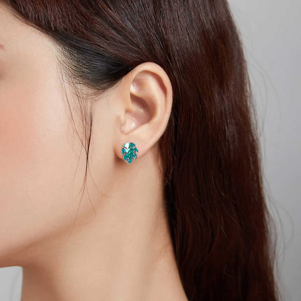 HMJGDHX Pendientes de Plata con diseño de Flamenco y Hoja, Pendientes de Tuerca Frescos de Bosque de Plata de Ley 925 para niñas, joyería de Moda